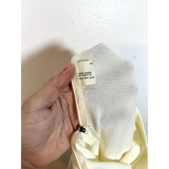 Vintage 50s Union Tag Cream Mock neck Blouse Shirt Small/ Medium P5‎ Semi Sheer - Picture 8 of 9